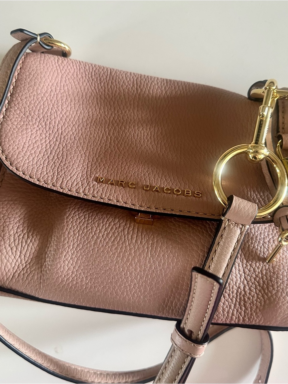Marc Jacobs Blush Pink Pebbled Leather Crossbody with Gold Hardware